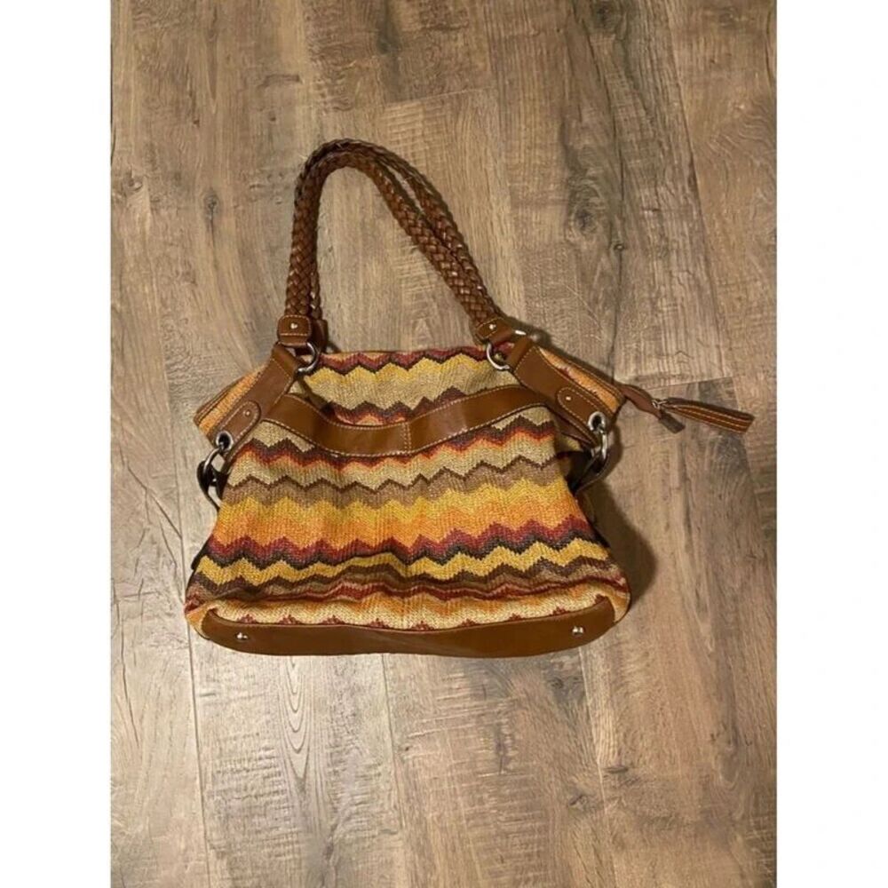 a.n.a Braided-Handle Chevron Shoulder Bag Purse Boho Hand Bag